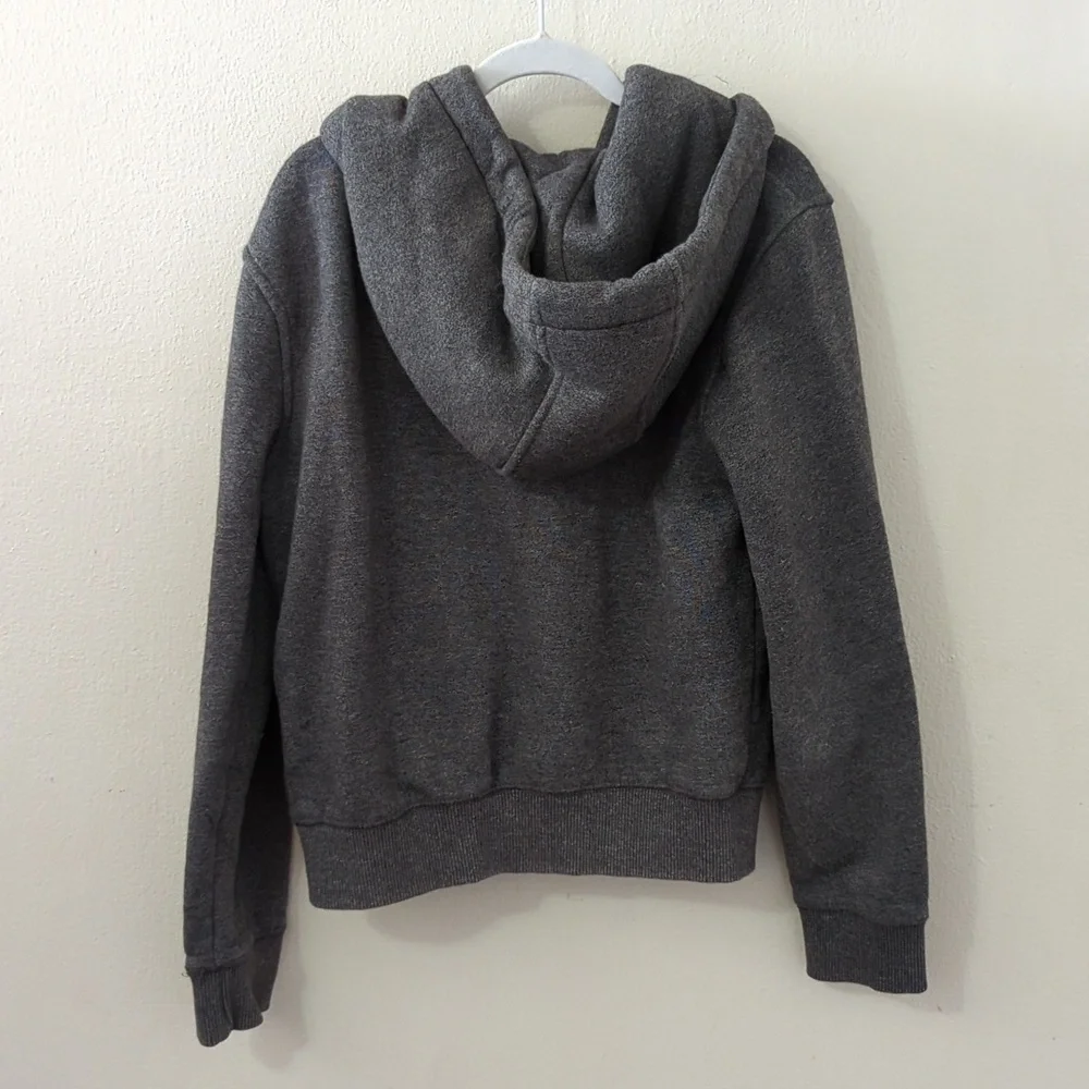 Soulcal & Co Gray Hooded Sweatshirt Hoodie Bear Patch Kids Size 11-12
